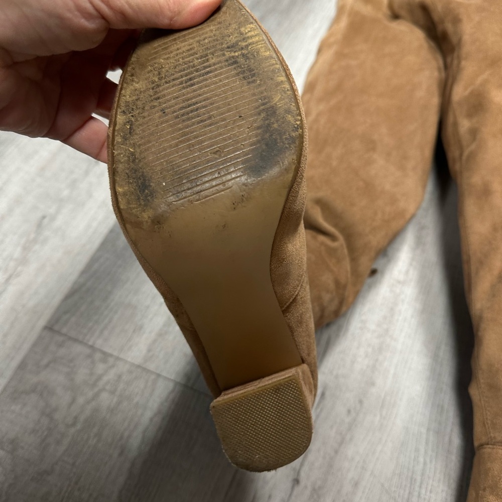 Emotions Over the Knee Boots Tan Camel Block Heel Size 6.5 - Picture 6 of 7